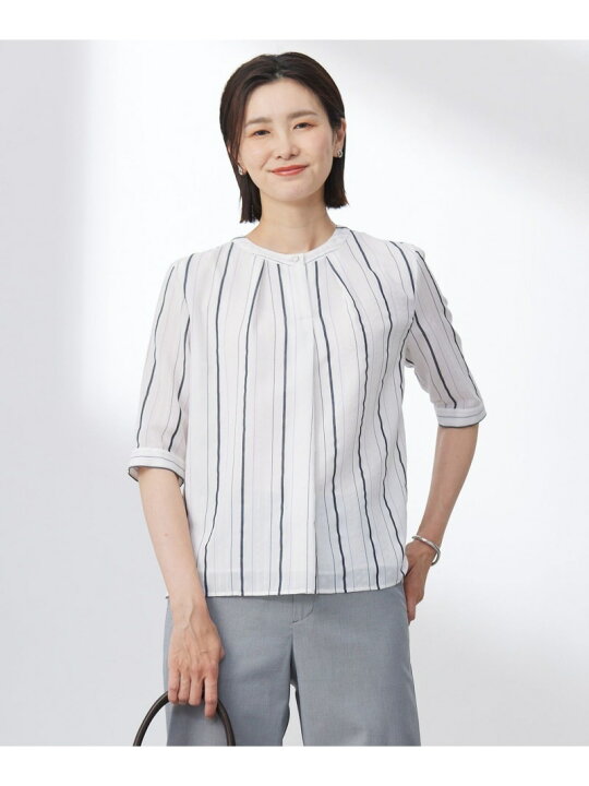 楽天市場】【SALE／30%OFF】【洗える】SHEERストライプ クルーネック 