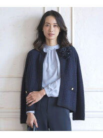 【WEB限定カラーあり・洗える】TWEED ニット ジャケット J.PRESS LADIES L ジェイプレス ジャケット・アウター ノーカラージャケット ネイビー ホワイト グレー ブラック【送料無料】[Rakuten Fashion]