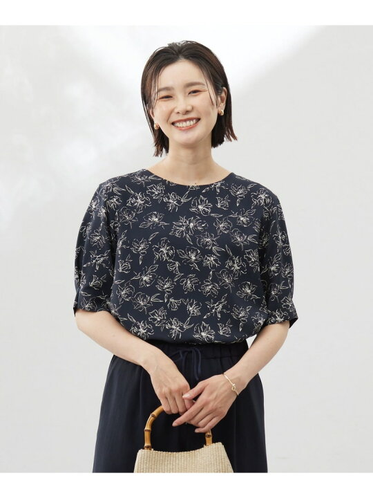 楽天市場】【SALE／50%OFF】【洗える】ラインフラワープリント 