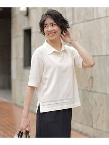 �ySALE�^50%OFF�z�y�􂦂�zCOTTON POLYESTER �j�b�g�|�� J.PRESS �W�F�C�v���X �g�b�v�X �j�b�g �l�C�r�[ �z���C�g �x�[�W���yRBA_E�z�y���������z[Rakuten Fashion]
