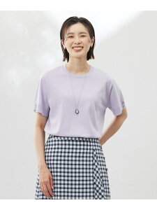 �ySALE�^50%OFF�z�y�􂦂�zCOTTON POLYESTER ���{�^�� �j�b�g J.PRESS LADIES L �W�F�C�v���X �g�b�v�X �j�b�g �x�[�W�� �u���[ �l�C�r�[ �p�[�v���yRBA_E�z�y���������z[Rakuten Fashion]