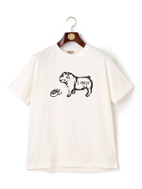 【WEB限定】ブルドッググラフィック Tシャツ J.PRESS ジェイプレス トップス カットソー・Tシャツ ホワイト グレー ブルー【送料無料】[Rakuten Fashion]