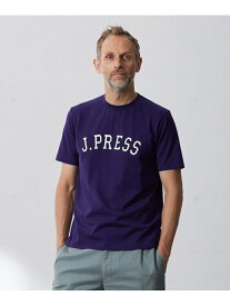 アーチロゴ Tシャツ J.PRESS ジェイプレス トップス カットソー・Tシャツ グレー ホワイト ブラウン グリーン ブルー パープル【送料無料】[Rakuten Fashion]