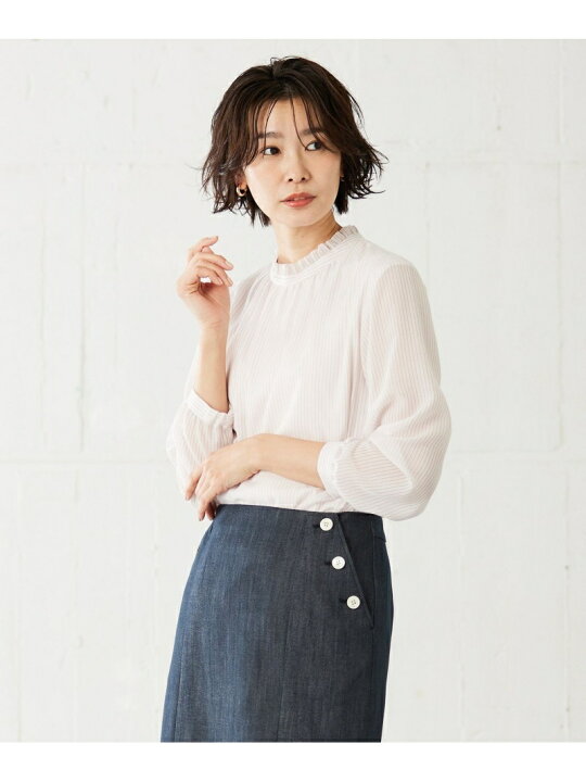 楽天市場】【SALE／50%OFF】カチオンストライプ フリルネック バンド 