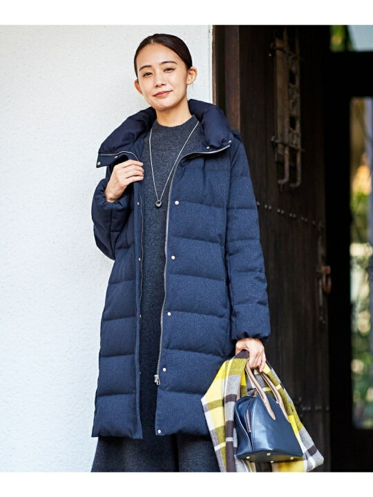 楽天市場】ポリエステル ハウンドトゥース ロング ダウンコート J  