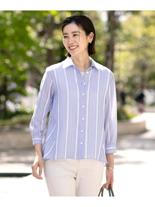 楽天市場】【SALE／50%OFF】【洗える】SHEERストライプ ペプラム 