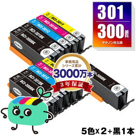 BCI-301+300/5MP×2 + BCI-300PGBK 顔料 お得な11本セット キヤノン用 BCI-300 BCI-301 CANON互換 インク カートリッジ 純正と同容量 (BCI-300 BCI-301 BCI-301+300/5MP BCI-301BK BCI-301C BCI-301M BCI-301Y BCI 300 301 BCI300 BCI301)