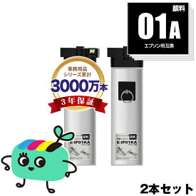 IP01KA ブラック 顔料 お得な2本セット エプソン用 IP01A EPSON互換 インク パック 純正と同容量 宅配便 送料無料 (IP01B IP01KB PX-S885R2 IP 01 PX-M885FR2 PX-M885FR1 PX-S885R1 PX-M884F PX-S884 PX-M885F PX-S885 PX-M884FC0 PX-S884C0)