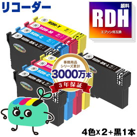 RDH-4CL×2 + RDH-BK-L 顔料 お得な9本セット エプソン用 RDH リコーダー EPSON互換 インク カートリッジ 純正と同容量 (RDH-BK-L RDH-BK RDH-C RDH-M RDH-Y RDH 4CL RDH BK RDH C RDH M RDH Y PX-049A PX-048A PX049A PX048A)