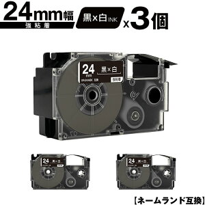 �J�V�I�p �l�[�������h XR-24ABK 24mm ���e�[�v ������ ���S�� 3�Z�b�g �݊��e�[�v ���x�� �e�[�v�J�[�g���b�W �l�[�������h�e�[�v�Ή� ���[���� �������� KL-V460 KL-V450 KL-V400 KL-LE900-TA KL-LE900-KR K