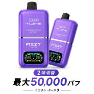 ニコパフ 1台2味 Fizzy Twins 使い捨て 電子タバコ VAPE ベイプ 持ち運びシーシャ 50000パフ 大容量 ニコ…