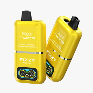 Fizzy Twins �d�q�^�o�R VAPE 1���2�̖� �f���A���t���[�o�[ �ő�50000�p�t ��e��50ml �[�d�� �g���̂ăx�C�v �����^�уV�[�V�� �j�R�`��0 �^�[��0 OLED�t�� Type-C