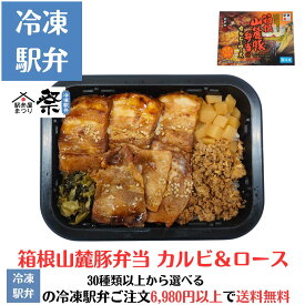 箱根山麓豚弁当　カルビ＆ロース駅弁 冷凍駅弁 駅弁屋 祭 弁当 お中元 お歳暮 お取り寄せ グルメ 父の日 敬老の日 お祝い ごちそう 旅行気分 ギフト 時短 鉄道 名物 当店の冷凍駅弁6,980円以上ご注文で送料無料