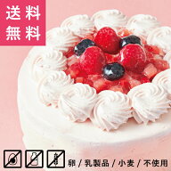 米粉 豆乳クリーム すこやか ストロベリーケーキ 5号（直径約15cm）〔送料無料〕アレルギー対応 小麦不使…