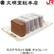 九州 ギフト 2026　文明堂総本店 カステラカット包装 1箱（チョコレート）（1箱5個入り）長崎銘菓 長崎土…