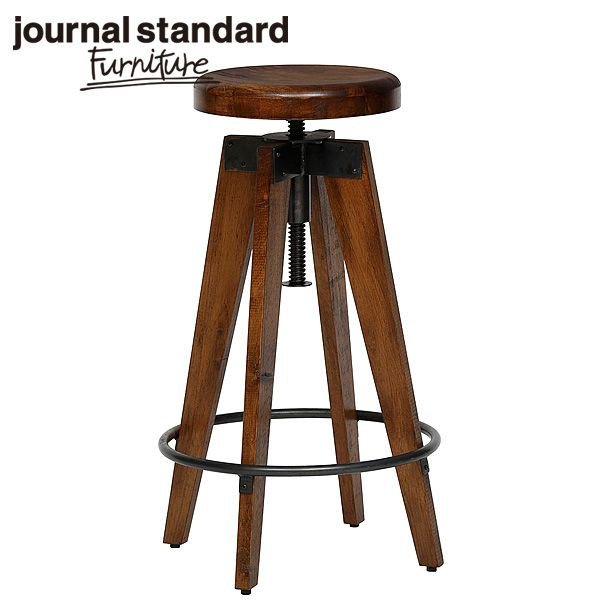 journal standard Furniture ジャーナルスタンダードファニチャー CHINON HIGH STOOL シノン ハイスツール  ウッドシート 座面昇降 B00IFS8P8S 家具 | journal standard Furniture
