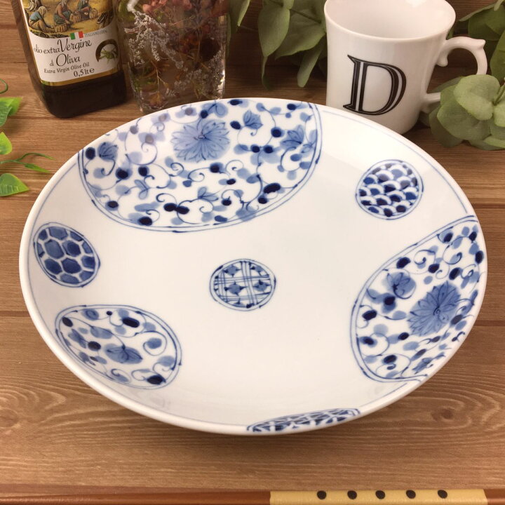 楽天市場】花伊万里 うすかる 20×3.5cm 60 皿 丸 丸型 美濃焼 和食器 