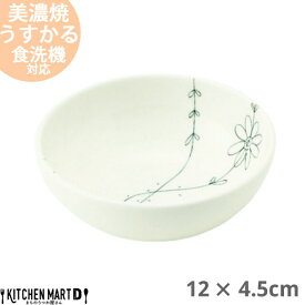 【フラワーライン】うすかる 12×4.5cm 四〇鉢 青 うすかる 美濃焼 和食器 日本製 陶器 皿 サラダ ボウル 来客用 国産 おしゃれ カフェ 食器 花柄 フラワー柄 軽い 軽量 白磁 ブルー レンジ対応 食洗機対応