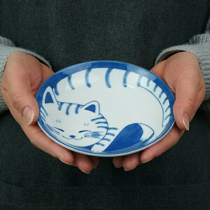 ねこちぐら うすかる 美濃焼 13.5×2.5cm UK 丸 40皿【選べる4柄】取り皿 子供 プレート 醤油皿 国産 日本製 陶器 食器 かわいい うつわ 猫柄 ネコ柄 離乳食 お子様 キッズ 食洗機対応 レンジ対応