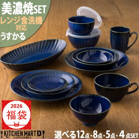 【福袋 お年玉 20％OFFクーポン1/15まで 】中身が見える 福袋 2026 美濃焼 ネプチューン うすかる 食器セット ネイビー新生活 お皿 うつわ 日本製 陶器 軽量 軽い おしゃれ カフェ 食器 北欧風 食洗機対応 レンジ対応 ラッピング不可