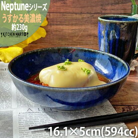 ネプチューン うすかる 55鉢 16cm 丸 ボウル 590cc 約230g ネイビー 丸 丸型 小鉢 皿 おうちカフェ 美濃焼 国産 日本製 陶器 軽量 軽い おしゃれ 食器 北欧風 食洗機対応 ラッピング不可 最短翌日配送(平日のみ)