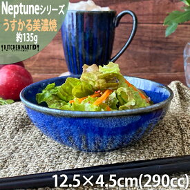 ネプチューン うすかる 40鉢 13cm 丸 ボウル 290cc 約135g ネイビー 丸 丸型 小鉢 皿 おうちカフェ 美濃焼 国産 日本製 陶器 軽量 軽い おしゃれ 食器 北欧風 食洗機対応 ラッピング不可 最短翌日配送(平日のみ)