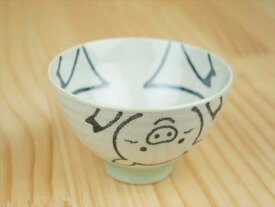 アニマル ご飯茶碗 かやめブタ グリーン 美濃焼 和食器 日本製 茶碗 飯碗 陶器 キッズ かわいい ぶた お子様 子供用 食器 食洗器対応 ラッピング不可