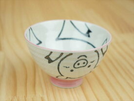 アニマル ご飯茶碗 かやめブタ ピンク 美濃焼 和食器 日本製 茶碗 飯碗 陶器 キッズ かわいい ぶた お子様 子供用 食器 食洗器対応 ラッピング不可