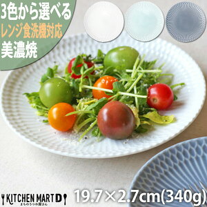 さざなみ sazanami 20皿 19.7×2.7cm 340g 3色から選べる 美濃焼 小田陶器 丸皿 中皿 取り皿 平皿 パスタ皿 カレー皿 しのぎ模様 日本製 和食器 和風 器 食器 陶器 食洗器対応 レンジ対応
