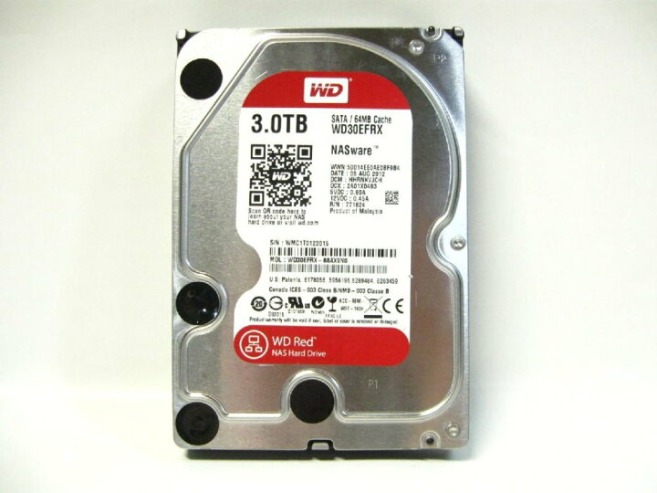 楽天市場】[中古]Western Digital HDD 3TB WD Red NAS RAID 3.5インチ 