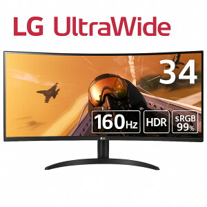 LG UltraGear 34WP60C-B 34C` ȖʃEgChj^[ WQHD/VA/160Hz/1ms/HDRΉ(3440×1440)