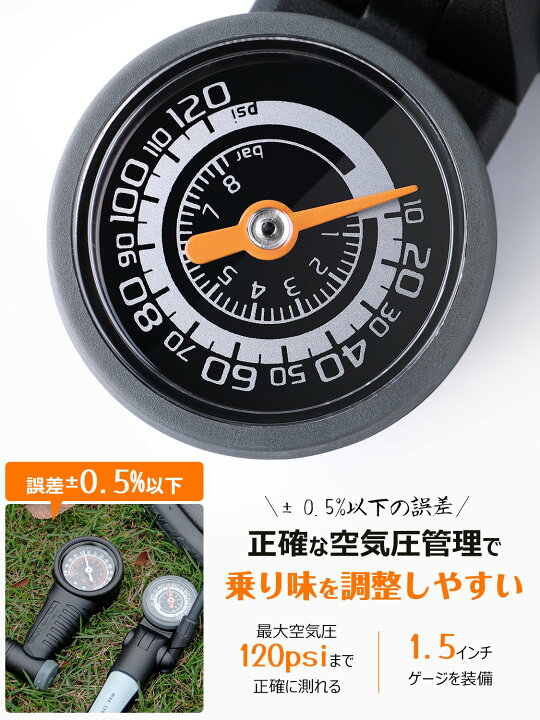 楽天市場】自転車 空気入れ 携帯ポンプ 仏式/英式/米式バルブ対応 大型 