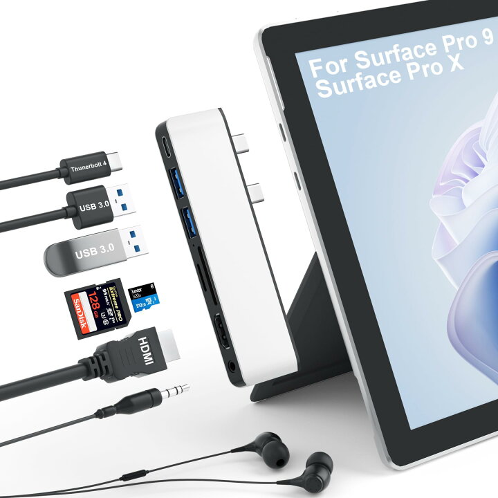 楽天市場】Surface Pro 9 ハブ 4K HDMI, USB-C Thunerbolt 4 2xUSB3.0 