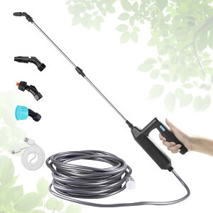 電動噴霧器 充電式 噴霧器 電動 8mホース付き 2500mAh大容量 約2.5H連続使用 3種類のノズル 32-56cm伸縮式パイプ タンクなし 軽量 コードレス Type-C充電 電動スプレー 家庭菜園/園芸/畑の水やり 栄