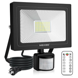 ledセンサーライト 屋外 人感センサーライト 60W 6000LM 昼白色6500K IP66防水 夜間センサーモード/24Hセンサーモード 無段階調光 折りたたみ式3プラグ 防犯灯 投光器 町内の防犯に 照明器具 駐車場