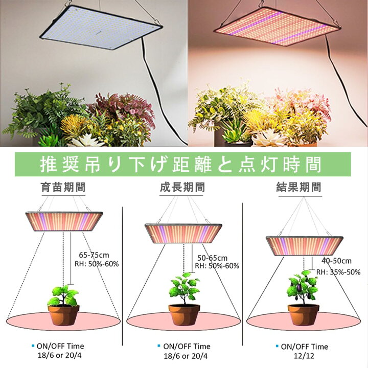 楽天市場】植物育成ライト LED 植物ライト36W 超薄型 500LEDs フル 