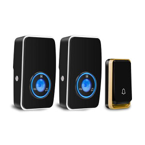 ワイヤレスチャイム ワイヤレスベル 送信機1台受信機2台 ドアベル 玄関チャイム 呼び出しチャイムセット インターホン ドアフォン 防犯ドアベル 防水防塵 チャイム 配線不要 バッテリ不要 4