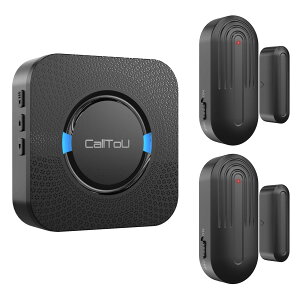 ドアセンサー ワイヤレスチャイム ドアベル ドア開閉センサーセット コンセント 5段階音量調整 55曲選択 玄関ドア 部屋 事務所 店舗自動ドア用 開閉検知 防犯対策 1AC式受信機と2電池式マグ