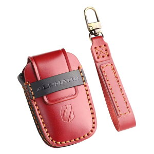 トヨタ ALPHARD 30系 40系 専用 本革 5ボタン キーケース レザー キーカバー キーホルダー スマートキーケース ALPHARDロゴ付 キズ防止 カスタムキーケース(レッド)