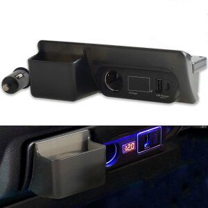 【Type-C】トヨタ ハイエース 200系 レジアスエース 増設電源ユニット ソケット電源 USB電源 QC3.0+Type-C カーソケット付き 電源ユニット LED付き ブルーライト 増設用キット 急速充電