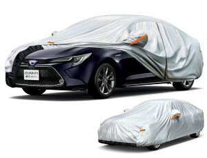 車カバー ボディーカバー 軽自動車 カーカバー 自動車 4層構造 裏起毛 防水防塵防輻射紫外線 (シルバー 365*165*152CM)