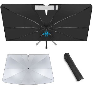 ダイハツ との互換性あり タフト LA900S LA910S 傘型 専用フロントサンシェード 10本骨 ガラス繊維 360°回転可能 傘柄が曲がる パラソル 専用設計 UVカット 日焼け防止 劣化防止 収納バッグで 簡