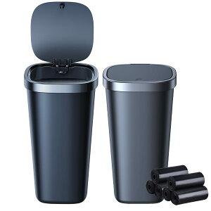 車用ゴミ箱 おしゃれ ボトル型ゴミ箱 フタ付き タッチ開閉 (ゴミ袋6巻入り) 自動車 ゴミ箱 倒れない 800ml大容量 防水 スリム型 ゴミ箱 ドリンクホルダー/ドアポケット/コンソールボックス/