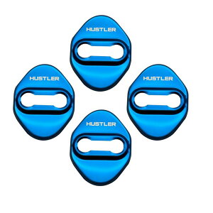 スズキハスラー Hustler 専用 ストライカー カバー ドアロック カバー メッキ アクセサリー 内装 パーツ ステンレス 4PCS Hustler MR31S MR41S MR52S MR92S 取り付け簡単【ブルー】HUO-MGL