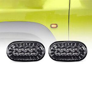 スズ新型ジムニー JB64W JB74W LED サイドウィンカー サイドマーカーランプ スモークレンズ フェンダーランプ H30.7〜 3030SMDチップ 高輝度 ハイフラ防止 交換タイプ 装着簡単 オレンジ発光 左右セ