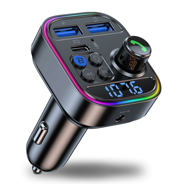 楽天市場】FMトランスミッター Bluetooth 5.3 車載充電器 PD30W 急速 
