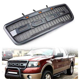 Areyourshop- フロントグリル メッシュ フォード f150に適合 2004 2005 2006 2007 2008 ラプタースタイル led車の外装 自動車部品