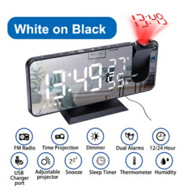 スマート デジタル 時計 プロジェクション 付き電子 時計 USB 充電 時計 時計 重量180