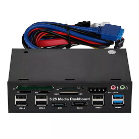 YOC-Multifuntion 5.25 "メディアダッシュボードカードリーダー USB 2.0 USB 3.0 20 ピン e-SATA SATA フロントパネル
