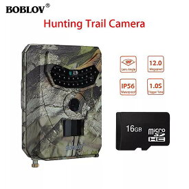 BOBLOV PR-100 12MP 1080 1080P HD LED 狩猟 トレイル 野生 生物 カメラ 1 秒トリガ時間 120 広角 IP56 + 16 ギガバイトの 写真 トラップ
